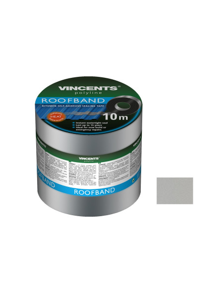 Лента уплотнительная Vincents Roofband 15см х 10м алюминий