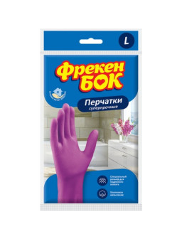 Перчатки резиновые розовые крепкие L