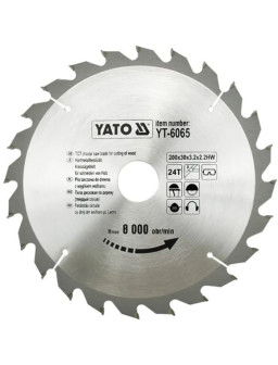 Диск пильный 205*24 зуб по дереву YATO