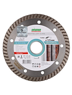 Круг алмазний Turbo 125*2,2*8*22,23 Bestseller Universal DISTAR