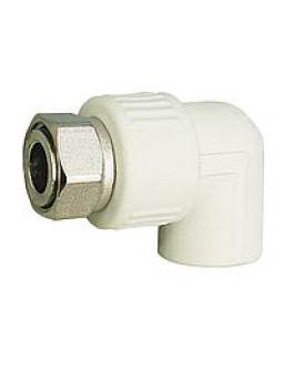 Угол PP-R 90 - 20 х 20 с накидной гайкой 1/2 (Ni)
