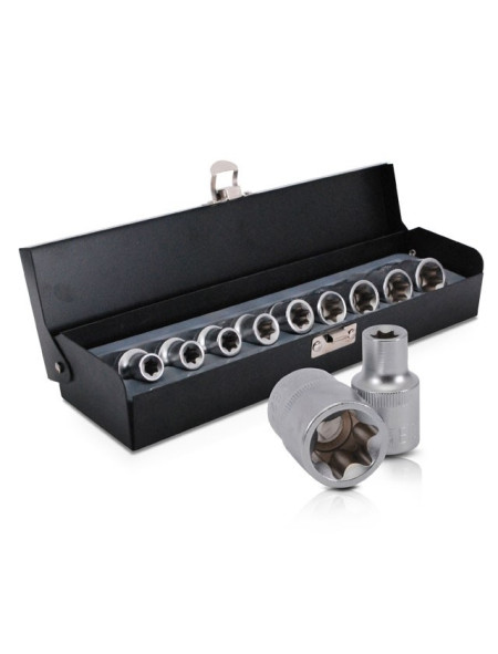 Набор головок TORX 9шт, E10-E24, 1/2 