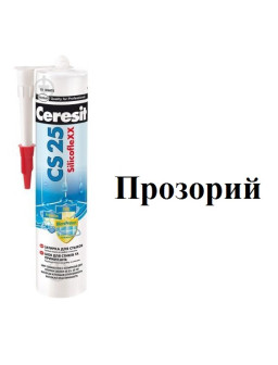 Универсальный силиконовый герметик Церезит Ceresit прозрачный CS-25 300мл.